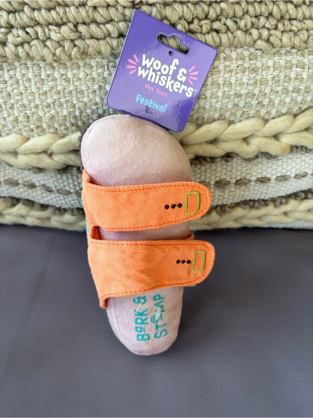 Orange Slide sandal Shoe dog Plush Toy